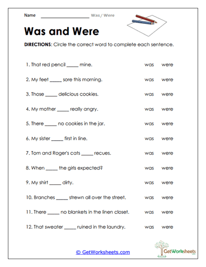 Verb Agreement Practice Worksheet