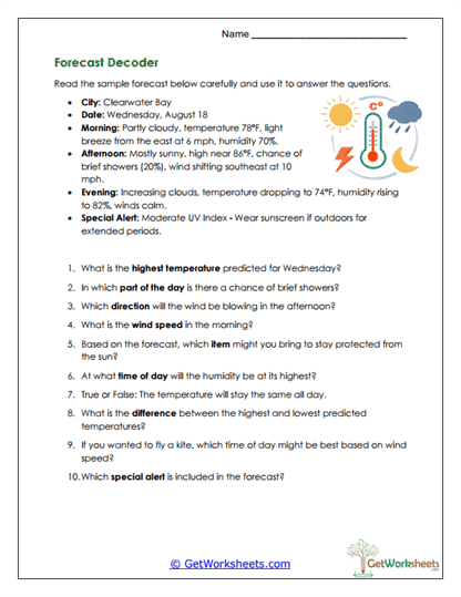 Weather and Climate Worksheets