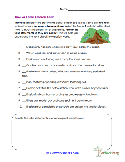 Erosion Truth Check Worksheet