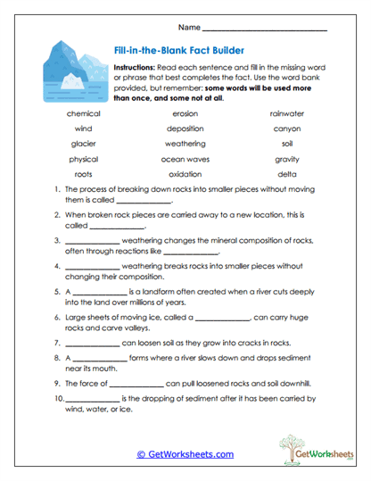 Process Vocabulary Builder Worksheet