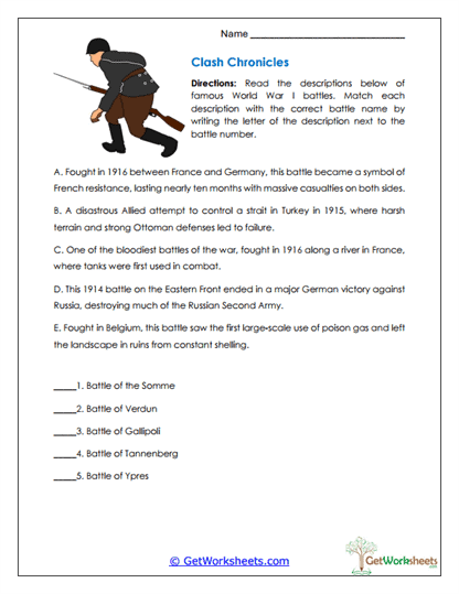 Clash Chronicles Worksheet