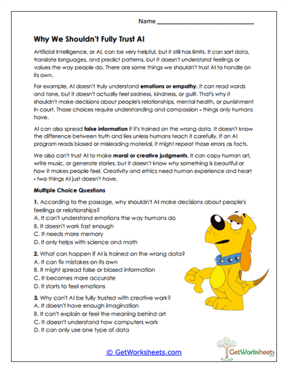 Would You Trust AI Worksheets
