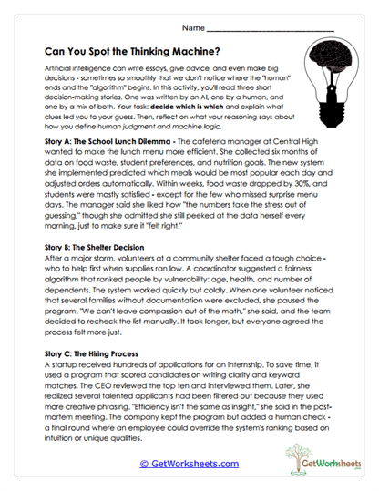 Can You Spot It Worksheet