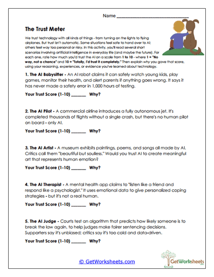 Trust Meter Worksheet