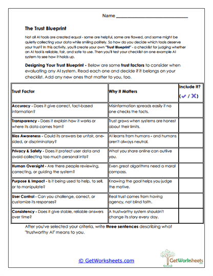 Trust Blueprint Worksheet
