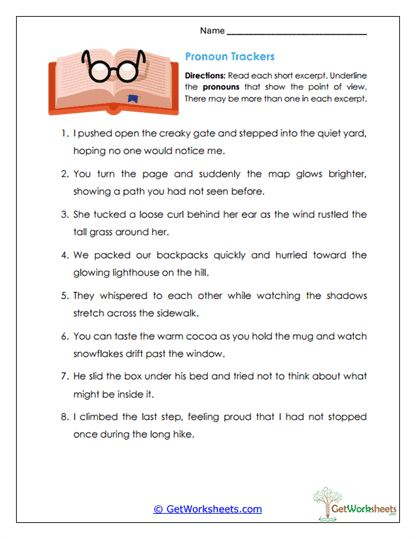 Pronoun Trackers Worksheet
