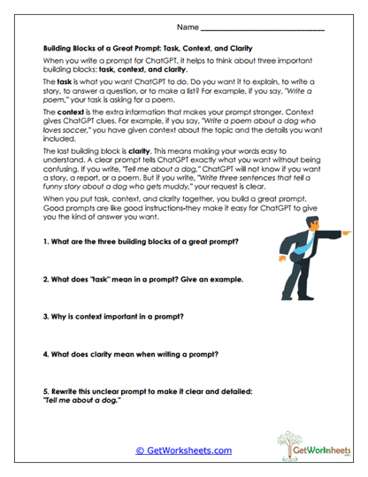 Building Blocks Worksheet