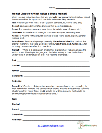 Prompt Dissection Worksheet