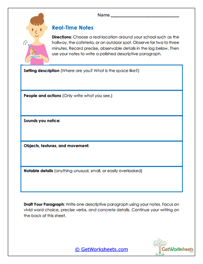 Real-Time Notes Worksheet