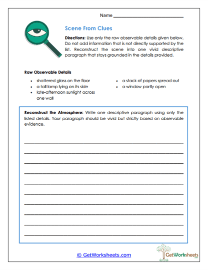 Scene From Clues Worksheet