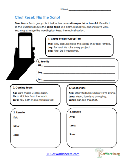 Chat Reset: Flip the Script Worksheet
