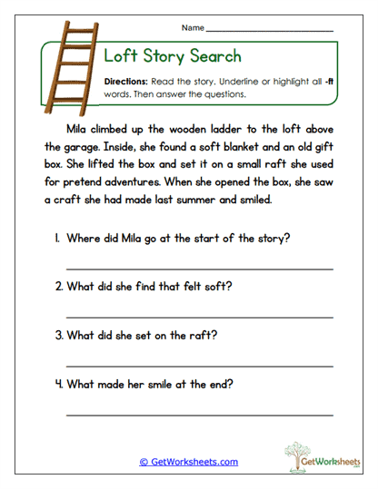 Loft Story Search Worksheet