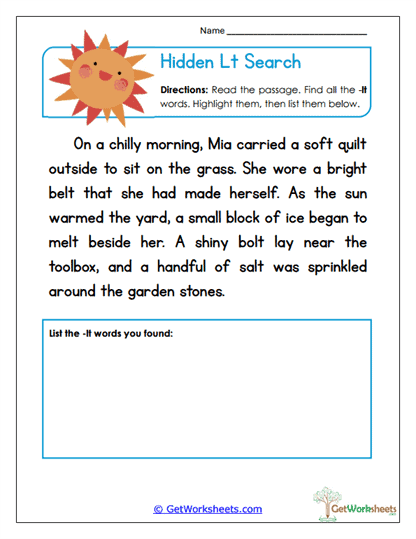 Hidden Lt Search Worksheet