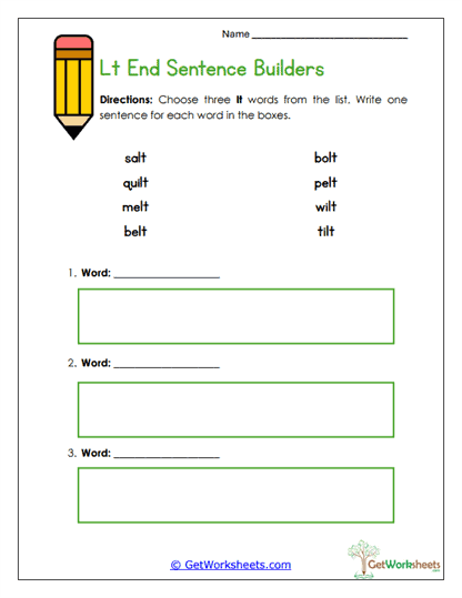 Sentence Builders Worksheet