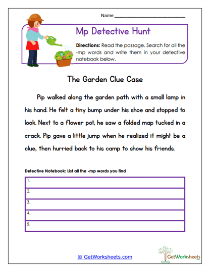 Detective Hunter Worksheet