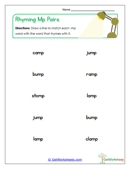 Rhyming Mp Pairs Worksheet
