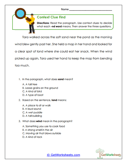 Context Clues Worksheet