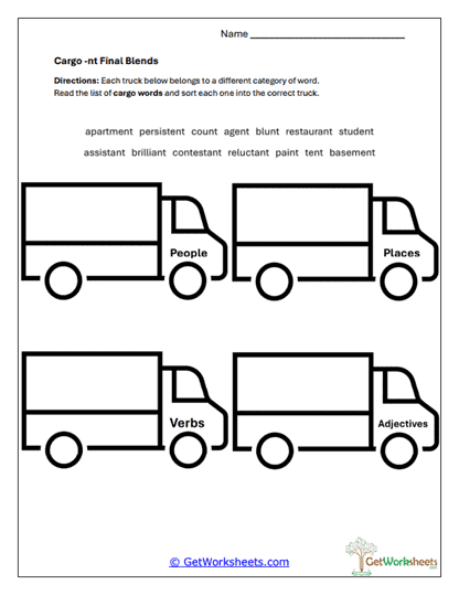 NT Consonant Blend Worksheets