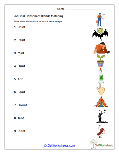 NT Blend Matching Worksheet