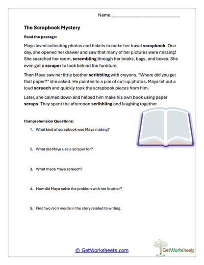 Scrutiny on the Scene Worksheet
