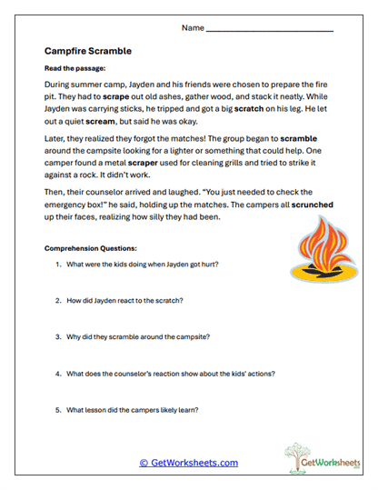 Scramble in the Woods Worksheet
