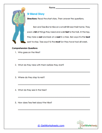 St Story Worksheet