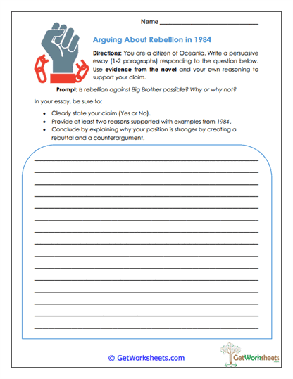 Arguing About Rebellion Worksheet