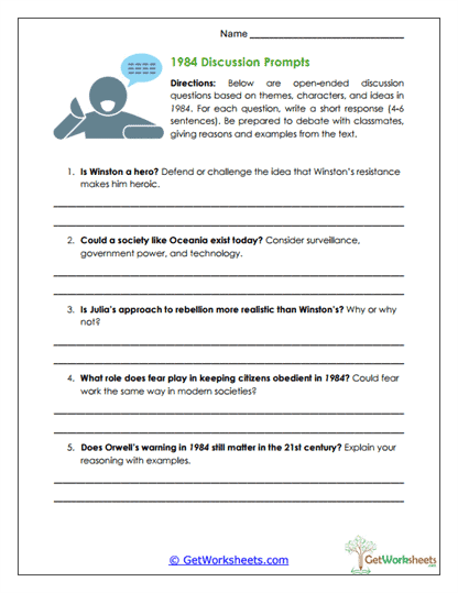 Discussion Prompts Worksheet